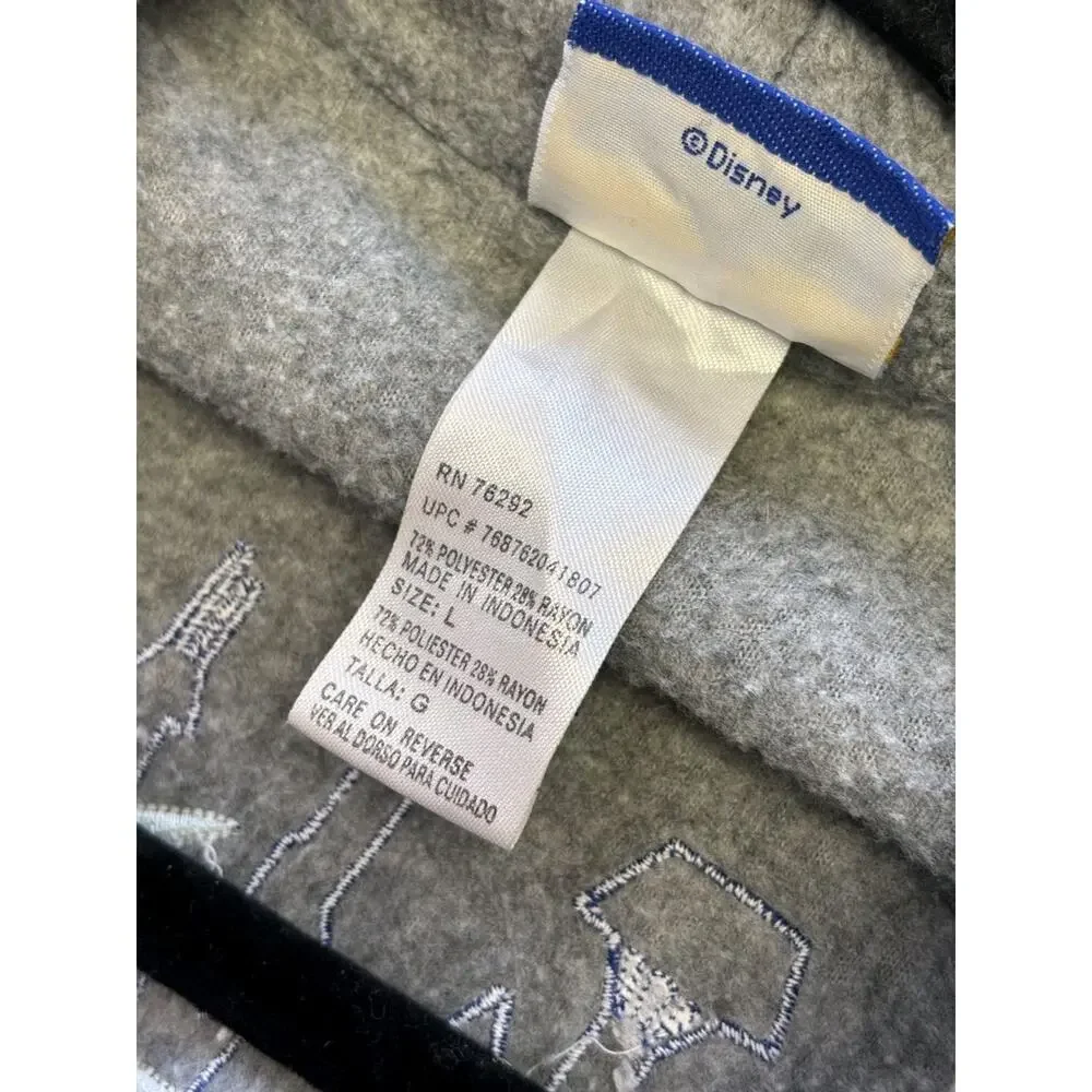 Disney TinkerBell Vintage Y2K Bath Robe Womens Size Large Gray Belted EUC - Picture 4 of 8